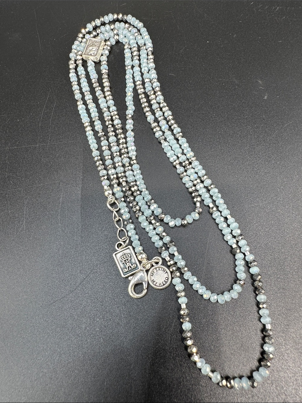 My Saint My Hero Hail Mary Morse Code Prayer Rope Necklace 40” + 2” Extender - Picture 4 of 9